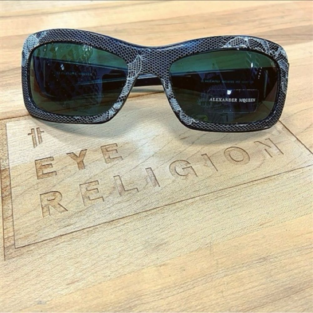 Alexander McQueen Black Snake Pattern 4018 Sunglasses